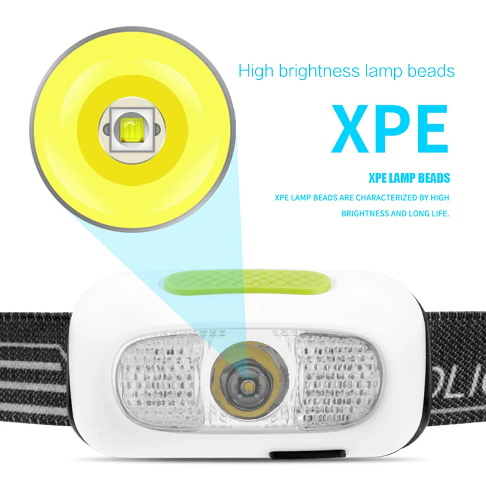 Head Torch Lamp Headlight Hiking 3W Headlamp Run Headlamp Rechargeable Camping Fishing WaterResistant Sporting Goods