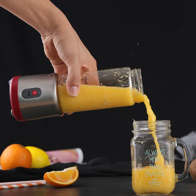450ML Portable USB Electric Juicer Glass Blender Mini Fruit Mixers Juice Extractors Mini Juice Cup 6 leaf Cutter Head Boissain