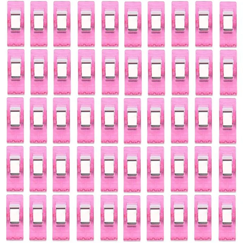 Sewing Accessories Sewing Clips Plastic Clips Garment Clips Plastic Spring Clamps 50 PCS Clear Sewing Craft Quilt Binding Plastic Clips Clamps Pack