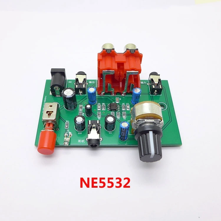 NE5532 Stereo Music Audio Signal Pre-amplifier Amp Headphone Amplifier Board Gain 20db RCA 3.5MM Volume Control Tone 3000 watt amp