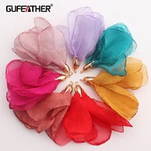 GUFEATHER F135, изготовление ювелирных изделий, ювелирных изделий, аксессуары ручной работы, подвески, медный металл, цветочное украшение, серьги diy, 10 шт./партия