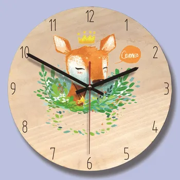 

Silent Wooden Wall Clock Creative Design Secret Stash Round Fashion Guess Wall Watch Quartz Gift Children Wandklok W