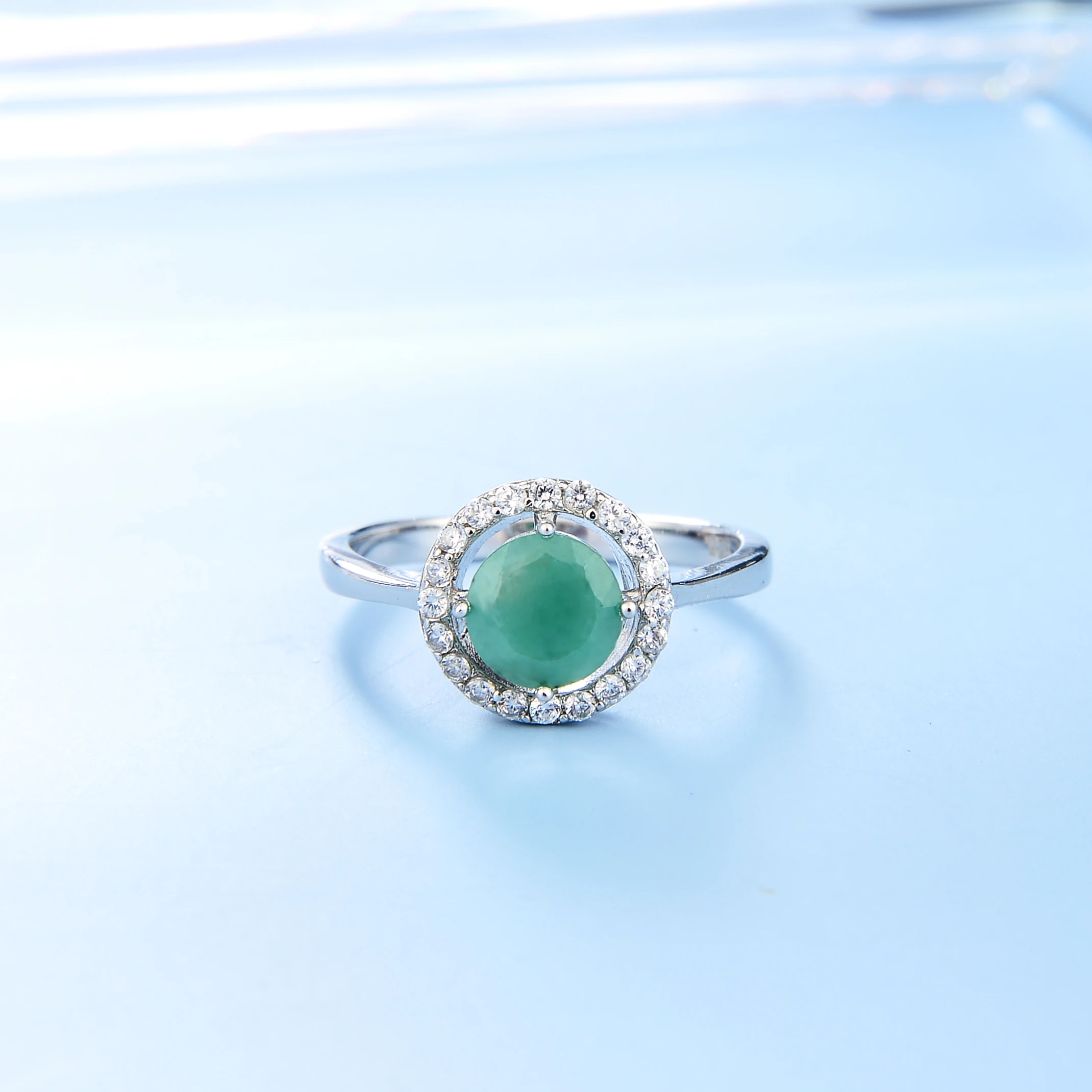 Natural Black Garnet Green Emerald Gemstone Ring | Muduh Collection