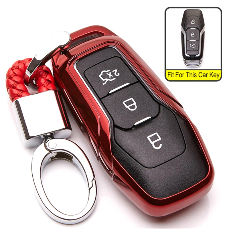 Чехол для ключа из ТПУ Ford Mondeo 5 MK5 Ranger Mustang Edge Cmax Kuga Fiesta Explorer Focus MK3 MK4 3 4 Цепь ключей