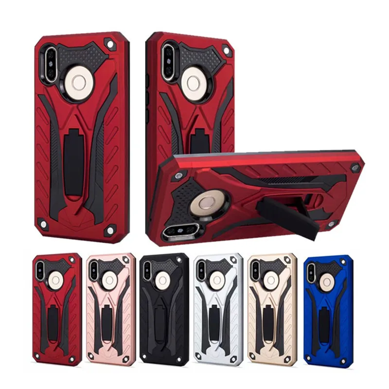 

Rugged Protective Case For Xiaomi Redmi Note 7 Shockproof Case Knight Armor Hard PC With Stand Phone Case For Redmi 7 7A Note7