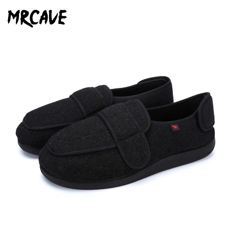 

MRCAVE Men's Casual Shoes Winter Warm Soft Comfortable Walking Shoes Widen Adjustable Breathable Flat Footwear Shoe Size 34-51