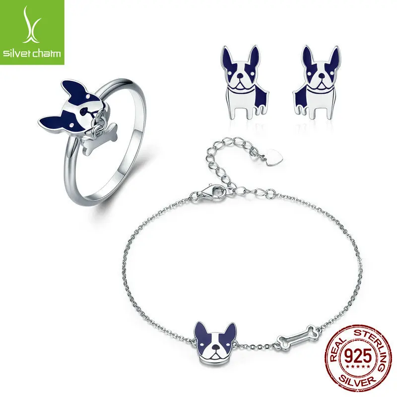 

Dimension luo ke Law Bucket Paradise Series S925 Fine Silver Ring Earrings Bracelets Three-piece Set Set