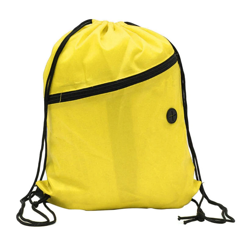 Мини-сумка, водонепроницаемая нейлоновая сумка для хранения обуви, сумка для фитнеса, ремень для комнаты, рюкзак для хранения пыли, сумка для путешествий на открытом воздухе, спортивная сумка - Цвет: Light Yellow
