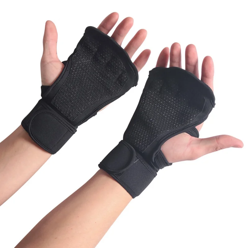 1 пара гимнастические Эспандер кистевой руки защита для ладоней фитнес перчатки вес тренировочные на полпальца перчатки фитнес