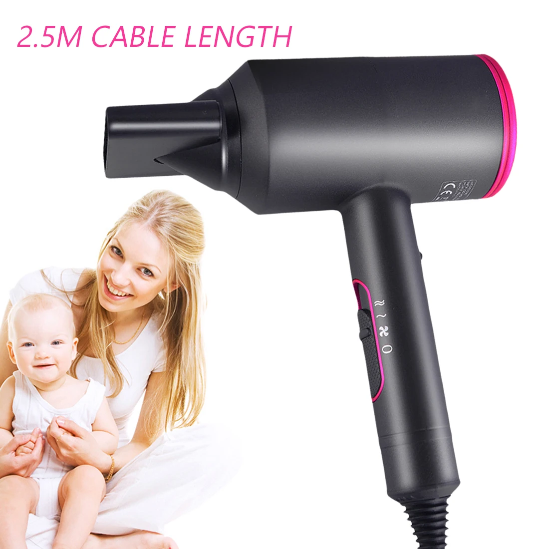 

Professional Salon Hair Dryer 2000W Strong Wind Electric Hair Dryer 2 in 1 Hot Cold Wind Negative Ionic Hammer Blower