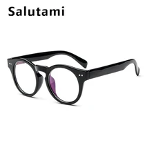 Винтажные черные круглые компьютерные очки с заклепками, оправа для мужчин, прозрачные линзы, женские очки для близорукости, Armacao Oculos Feminino
