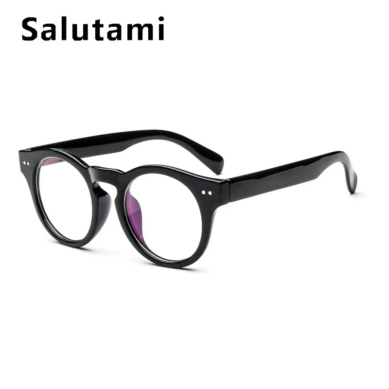 

Vintage Rivet Black Round Computer Glasses Frame For Men Clear Lens Eyeglasses Women Myopia Glasses Armacao Oculos Feminino