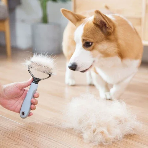 Pet Уход за лошадьми инструменты 2 сторонний подшерсток грабли для кошек и собак безопасный Dematting гребень