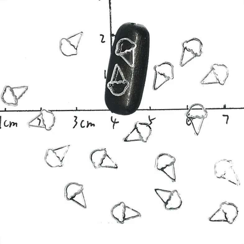 

Hollow Nail Art Accessories Charms Sundae Nailart Supply 3d Metal Studs Dazzling Summer Design Simple Decorations DIY