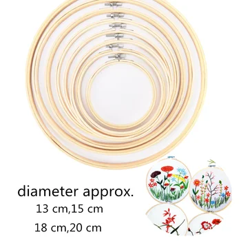 

13cm - 20cm Wooden Handy Cross Stitch Machine Embroidery Hoop Ring Bamboo Frame Embroidery Hoop Round Needlecraft Sewing Tools