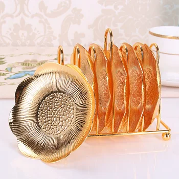 

Master Star Vintage European Style Metal 6pcs Plate Set Gold Silver Plating Snake Fruit Tray Kitchen Ornament