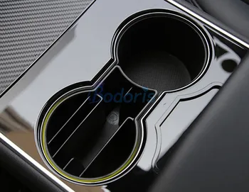 

Front Water Cup Holder Storage Box Armrest Console Organizer Tray Car Styling For Tesla Model 3 2017 2018 2019 Accessories