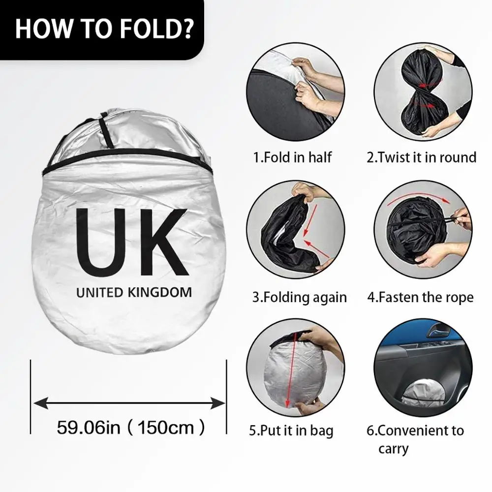 Car Sun Shade Cover Protector Windshield Visor Sunshade Union Jack UK Flag For Mini Cooper One S R50 R53 R56 R60 F55 F56 R58 R59