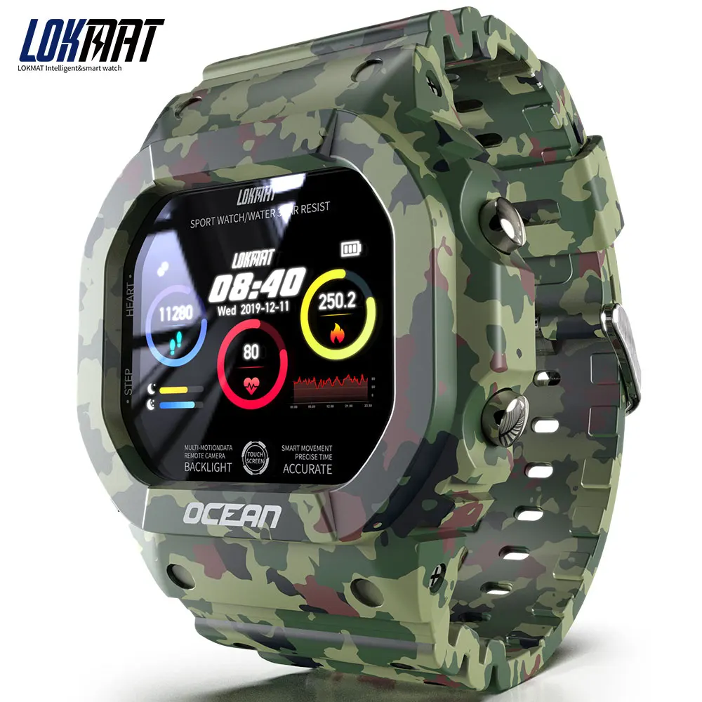 

LOKMAT Smart Watch Military Men Sport Watches Electronic Digital Clock Heart Rate Sleep Monitor Fitness Tracker Watch