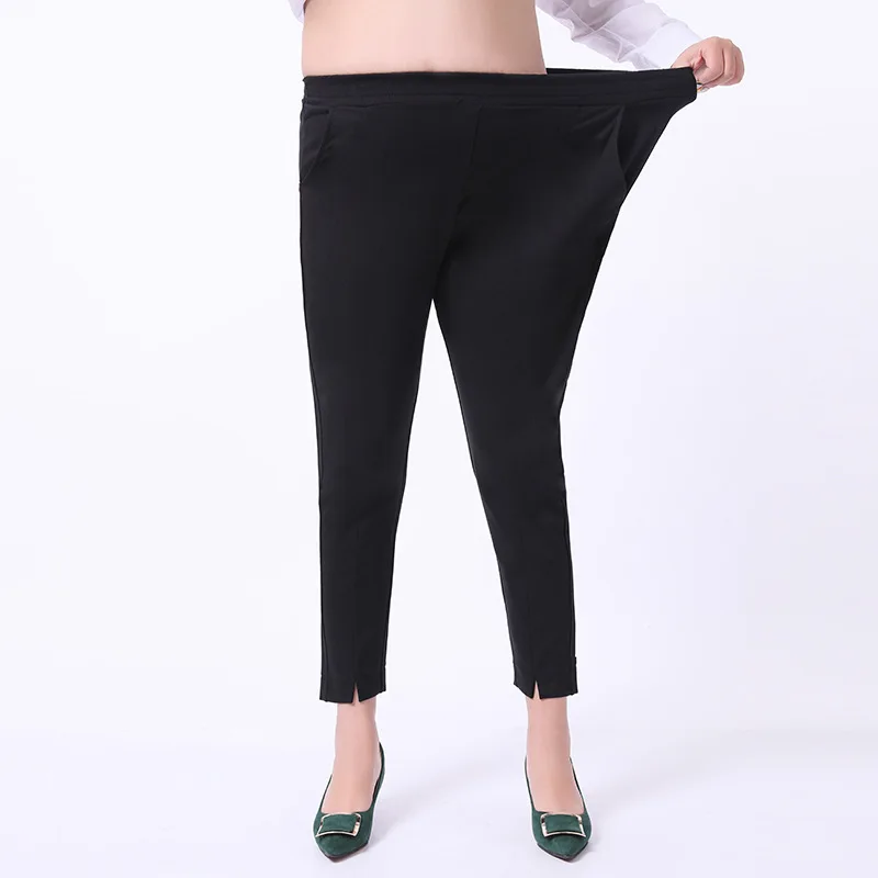 4XL-9XL plus size 2021 spring and autumn casual harem pants women high waist black elastic leggings quality | Женская одежда
