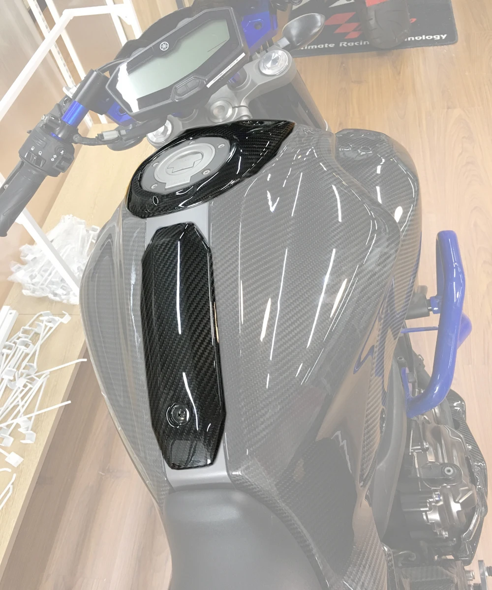 Для Yamaha MT07 MT 07 углеродный мотоцикл Бензобак Топ топливная крышка панель капот центр Pad защита средняя защита