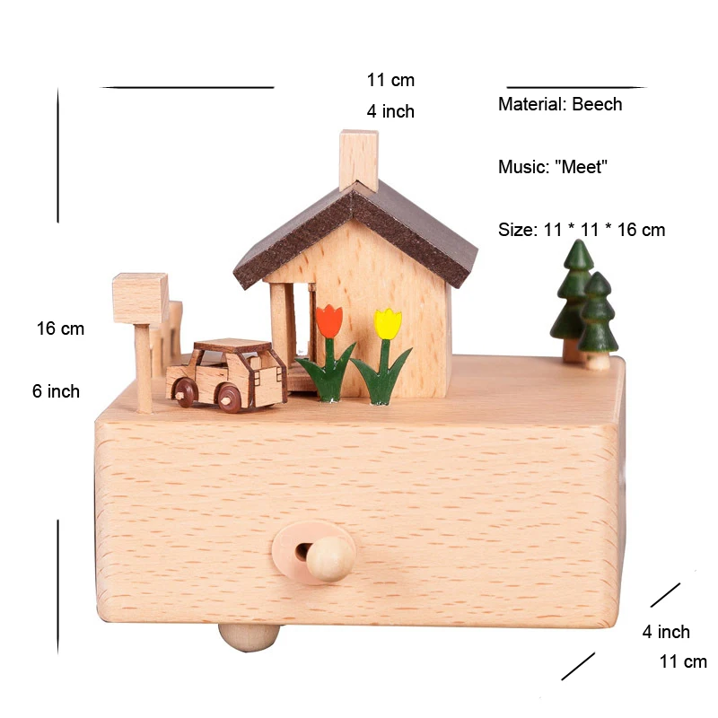 Музыкальная шкатулка "ветряная мельница", деревянные поделки, музыкальная шкатулка "Дом любви", деревянная музыкальная шкатулка, домашний декор, рождественские украшения для дома