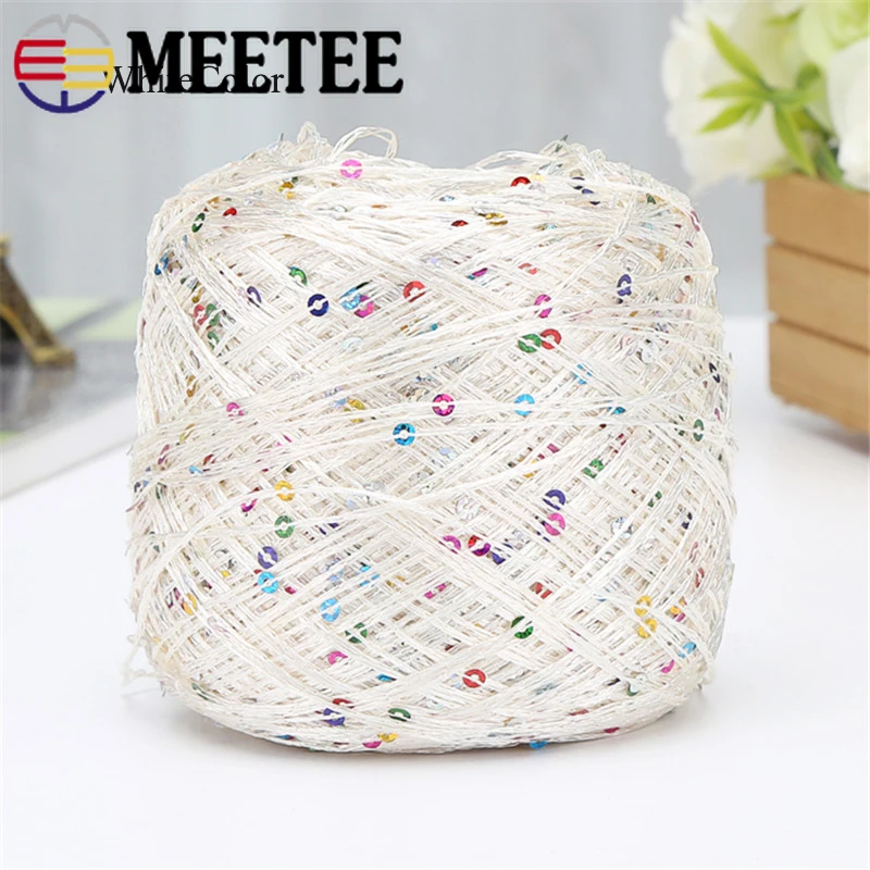 2pcs(200g) Fashion Summer Ice Silk Line Feature Sequins Line Yarn Diy Hand-knitted Wool Thread Sweater Scarft Hats Accessories