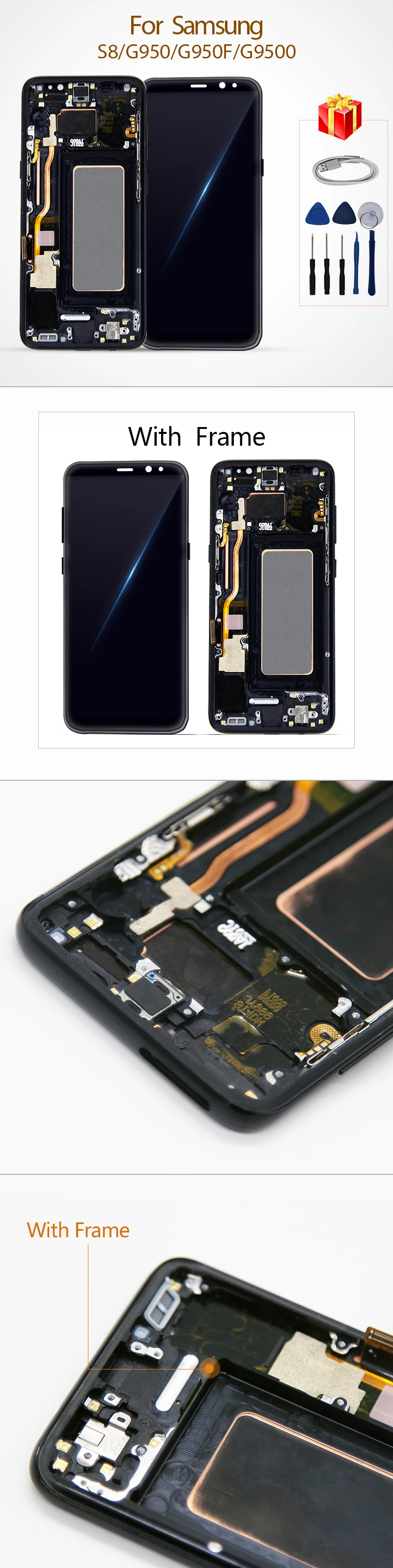 ЖК-дисплей для samsung Galaxy S8 G950 G950F, ЖК-дисплей, сенсорный экран, дигитайзер, запасные части для сборки samsung S8, ЖК-дисплей