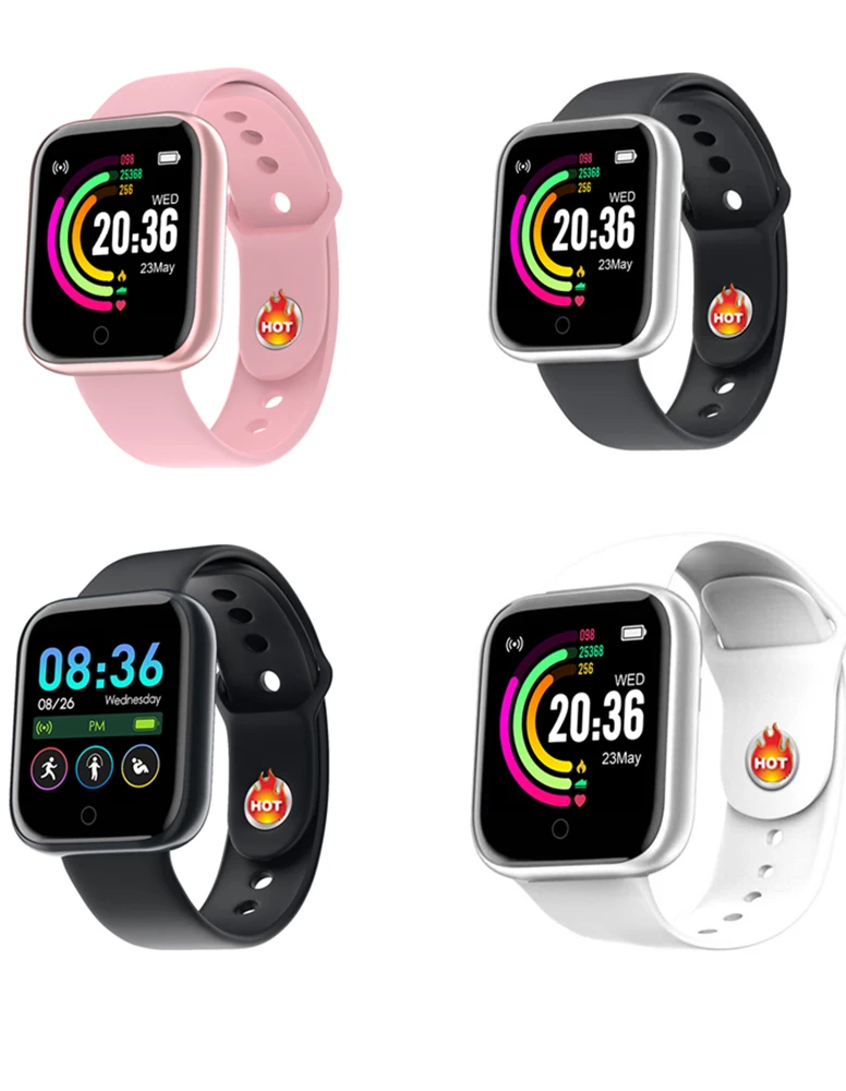 2021 Hot Selling Smart Watch Men Women Digital Watches Bluetooth Sport FitnessTracker Pedometer Y68 Smartwatch for Android Ios