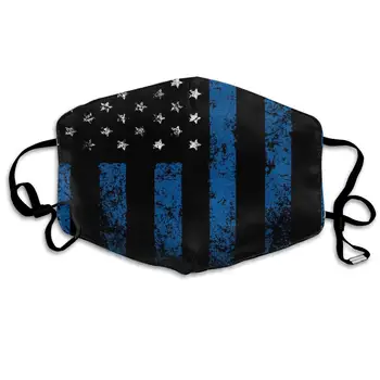 

NiYoung Breathable Anti Dust Mouth Mask with Adjustable Earloop, Warm Windproof Reusable Washable Half Face Mask, Thin Blue Line