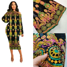 Новое поступление бархатная кружевная ткань платья последние нигерийские блесток Высокое качество африканские блестки кружевная ткань