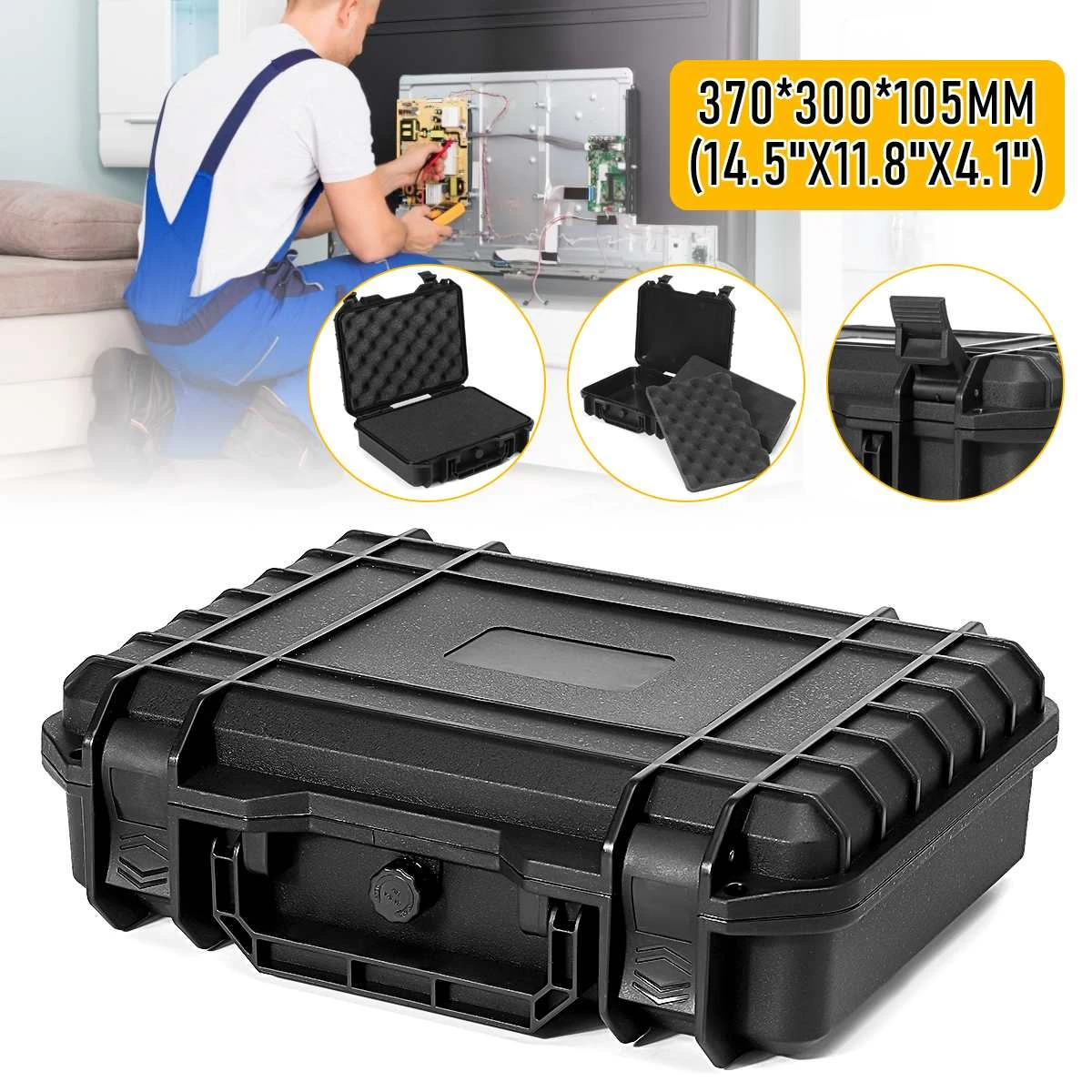 technician tool bag 7 Sizes Waterproof Hand Carry Tool Case Bag Storage Box Camera Photography with Sponge Black Hardware Tool box Equipment Case small tool chest