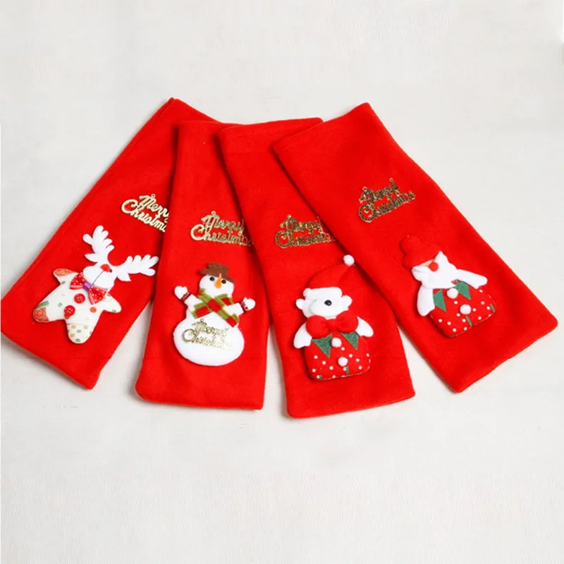 

Christmas Snowman Bottle Bag Santa Claus Knitting Red Wine Bottle Cover Dinner Table For Bar Xmas Decoration 33x13cm