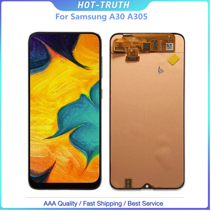Для Samsung galaxy A30 A305/DS A305F A305FD A305A дисплей с рамкой кодирующий преобразователь