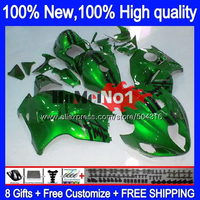 GSXR-1300 для SUZUKI Hayabusa GSXR 1300 28MC. 114 GSXR1300 2002 2003 2004 2005 2006 2007 96 02 03 04 05 06 07 Глянец зеленый обтекатель