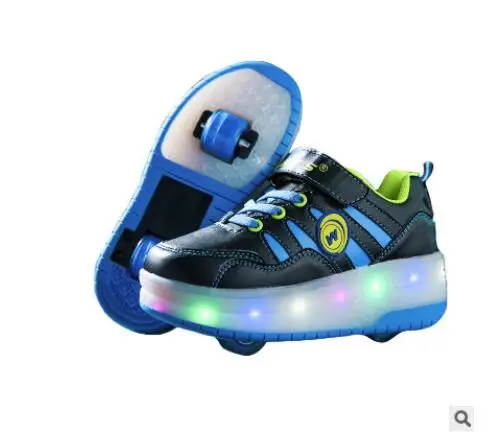Photo Color 12 Светодиодный светильник Heelys; кроссовки с двумя колесами для мальчиков и девочек; повседневная обувь на роликах для девочек; Zapatillas Zapatos Con Ruedas - Color: Photo Color 12