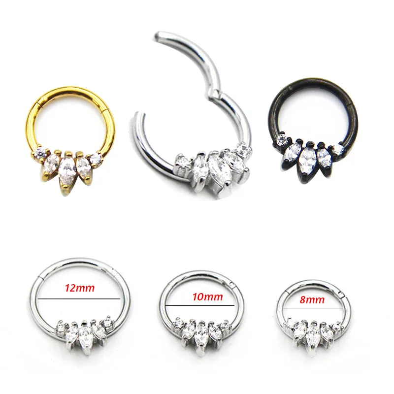 1Pc Top Quality Nose Hoop Rings 16G 100% Surgical Steel Nose Ring Body Piercing Hanger Clip On Fashion Jewelry - Image 2