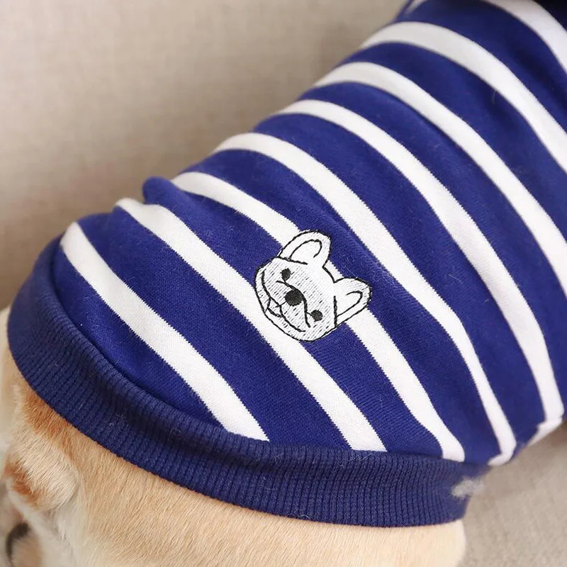 PETCIRCLE осенне-зимняя теплая одежда для домашних собак модные толстовки в полоску для собак двуногий Французский бульдог домашнее животное костюм для маленьких средних размеров