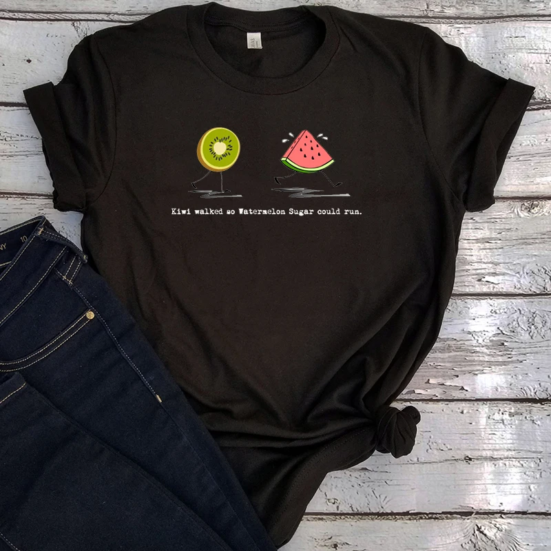 Watermelon Sugar T Shirt Women Harajuku Clothes Plus Tee Harry Styles Japanese Tops 90s Korean Clothes Casual Letter