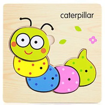 

Kids Cartoon Wooden Jigsaw Puzzles for Toddlers Fruit Vegetable Animal Insect Recognize Puzzles Educational Toys
