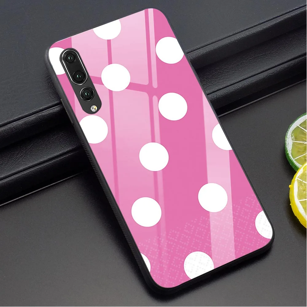 Дизайнерский чехол в горошек для телефона huawei P20 Lite, чехол Honor 9 10 Lite 7A P10 P20 P30 PRO P Smart mate 20 Lite glass - Цвет: K0014306