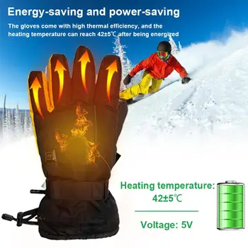 

Heated Gloves Rechargeable Battery Windproof Winter Gloves for Skiing Driving Cycling Riding