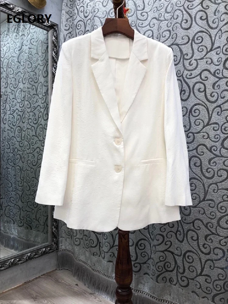 

High Quality Blazer Coats 2020 Autumn Business Coat Women Notched Collar Pocket Deco Long Sleeve Single Button Blazers Female