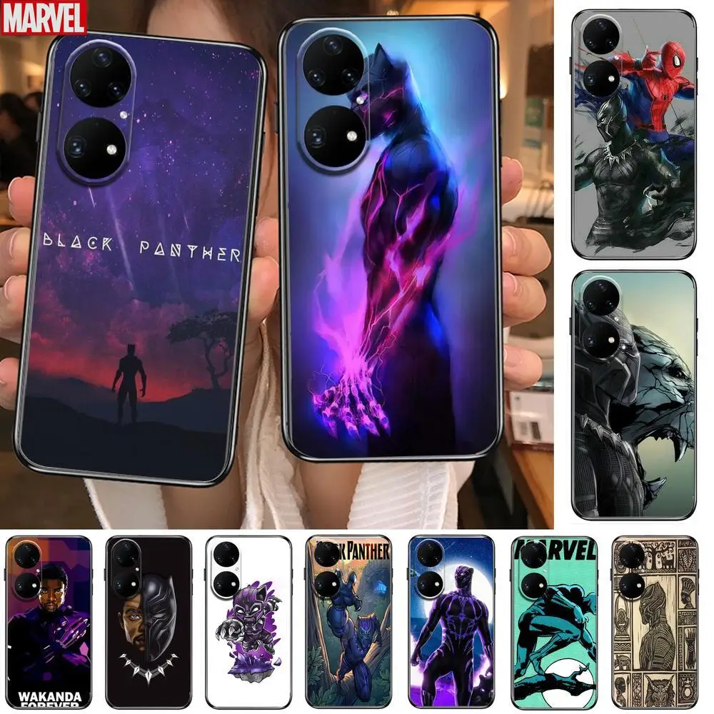Чехол для телефона с мультяшной пантерой Huawei p50 P40 p30 P20 10 9 8 Lite E Pro Plus черный чехол