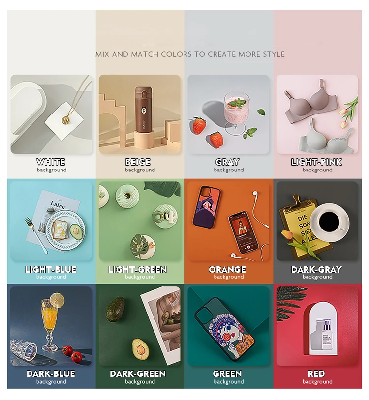 Description Picture 5 of item13 Morandi Color Matte PVC Photography Background Board Fotografia Backdrops Photo Studio Accessories Food Jewelry Shoot Props