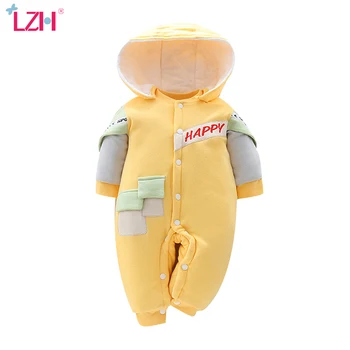

LZH 2020 Autumn Casual Splicing Winter Overalls For Children Thicken Warm Baby Girl Clothes Long Sleeve Baby Boys Romper 0-1-2
