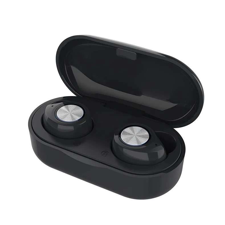 TW60 беспроводные наушники Buletooth 5,0 сенсорное управление бас объемный HiFi стерео наушники гарнитура шумоподавление с зарядным устройством - Цвет: Черный
