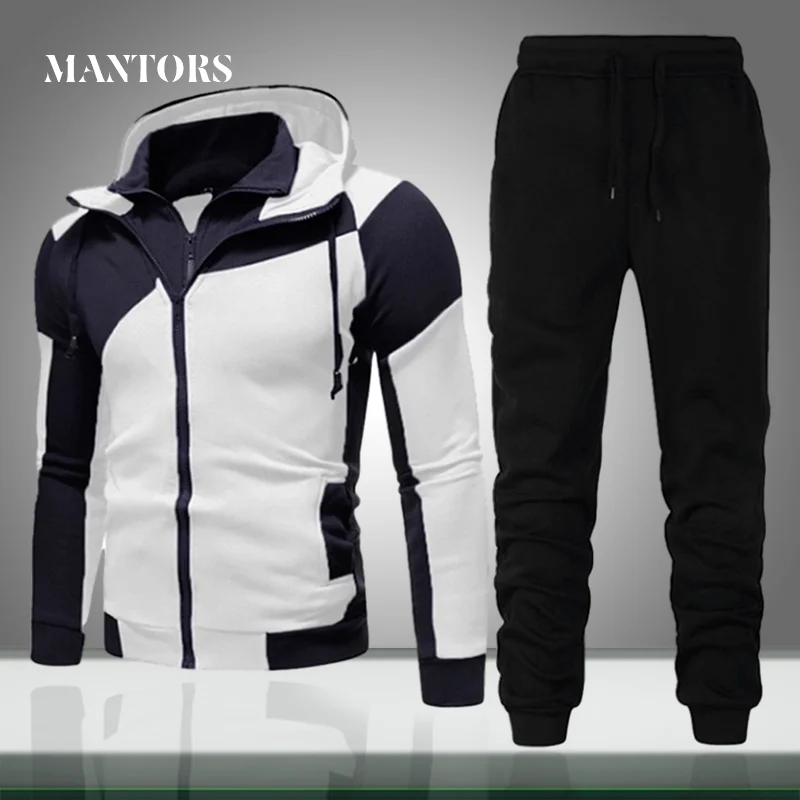 Men Tracksuit Jackets Pants Sportswear Two-Pieces-Sets Zipper Brand Clothing New Male
