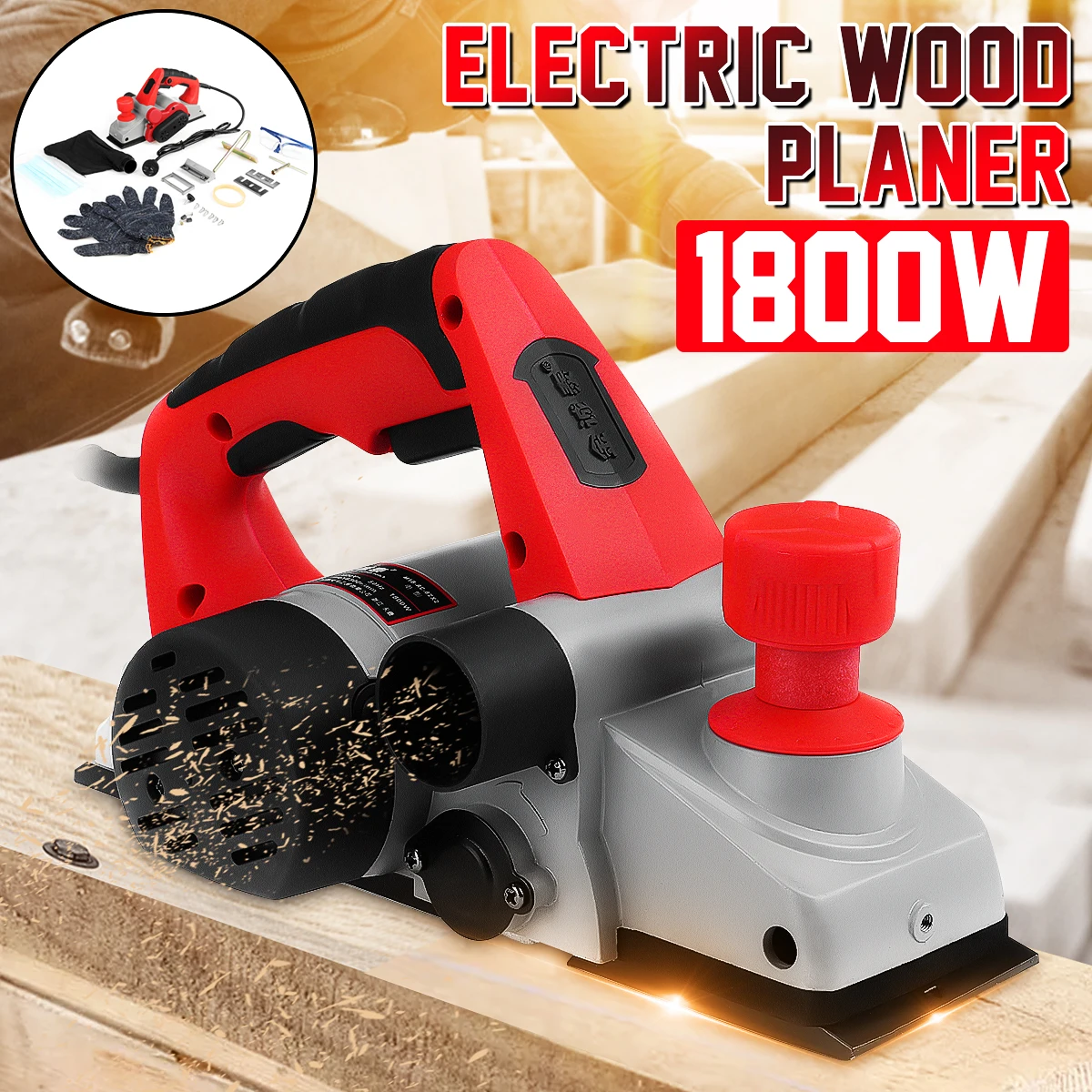 Drillpro 1800W/1600W/1200W Electric Planer Powerful Wooden Handheld