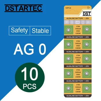 

10pcs/card AG0 SR63 LR69 LR521 379A Button Batteries For Watch Toys Remote SR521SW D379 Cell Coin Alkaline Battery; 1.55V 30mAh